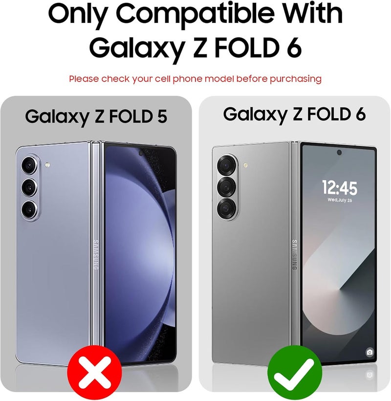 BSNRM for Samsung Galaxy Z Fold 6 Case with Card Holder RFID Blocking & Slide Camera Cover& Hinge Protection& Full-Body Rugged Shockproof Wallet Case for Galaxy Z fold 6, Sapphire Blue - Image 2